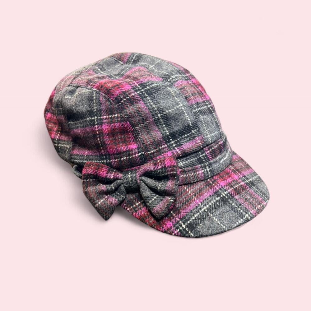 Vintage y2k inspired pink news boy cap